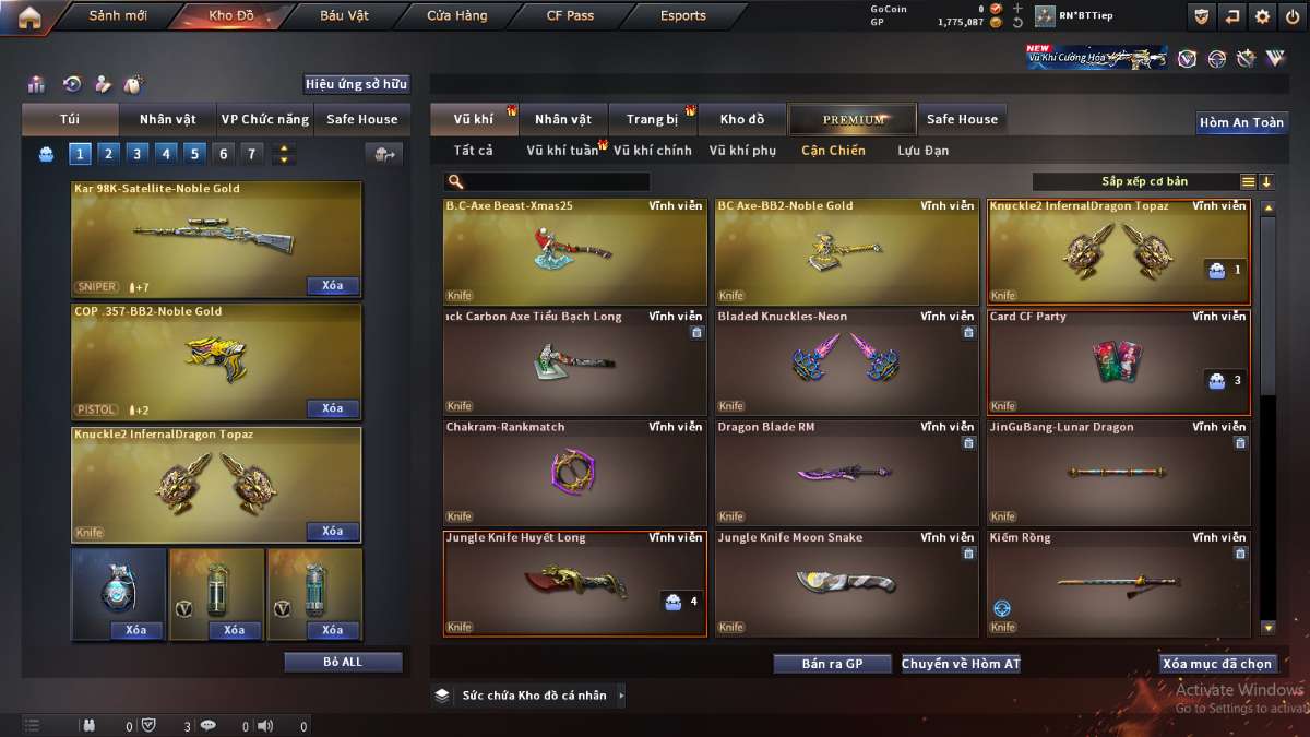 shop acc cf uy tin gia re